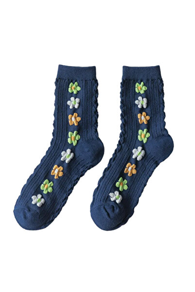 EFAYN.RO Women's socks, fashionable and versatile pattern with flowers, I lov...