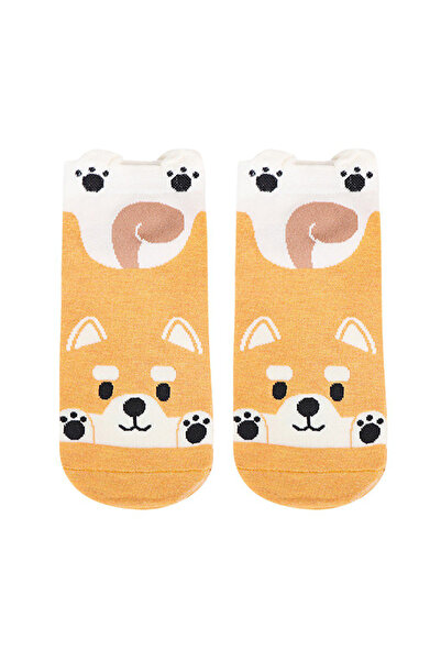 EFAYN.RO Women's socks, soft and fine, animal print, size 36-42, yellow, EFAYN