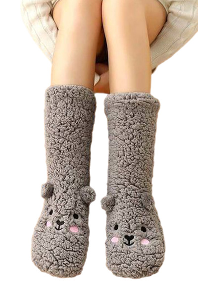 EFAYN.RO Women's socks, warm, soft, with tassels, non-slip, size 36-42 EU, gr...