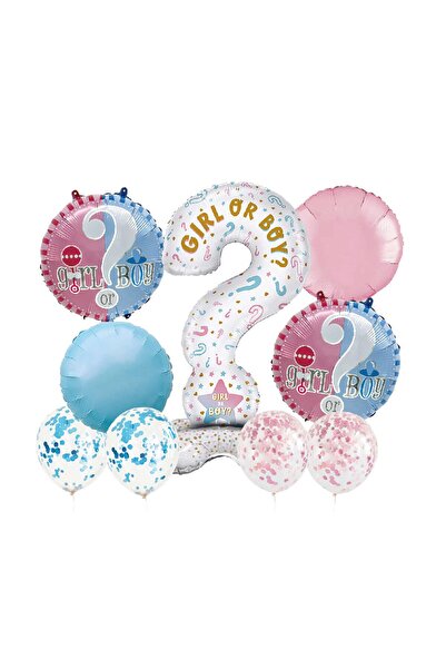 MP Mirific Party Set of 9 latex and metallic balloons, gender reveal, pink an...