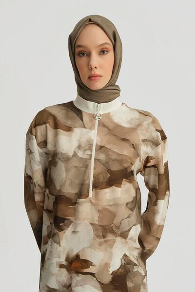 Armine Desenli Tunik Kahve