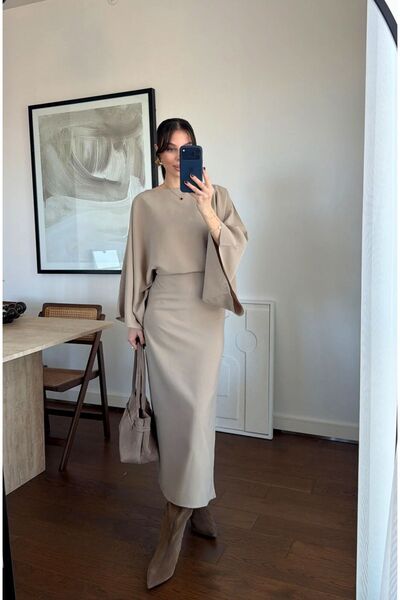 JaMolls Women's Midi Slit Dress with a Stylish Modern and Chic Design, Featur...