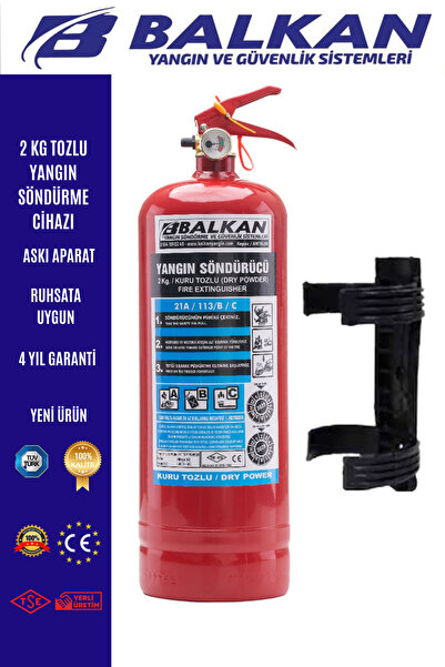 BALKAN YANGIN VE GÜVENLİK SİSTEMLERİ 2 KG YANGIN TÜPÜ TÜVTÜRK ONAYLI TSE CE B...