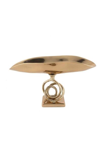 Mikasa Moor Antique Gold Metal Legged Oval Bowl 51X19X27Cm