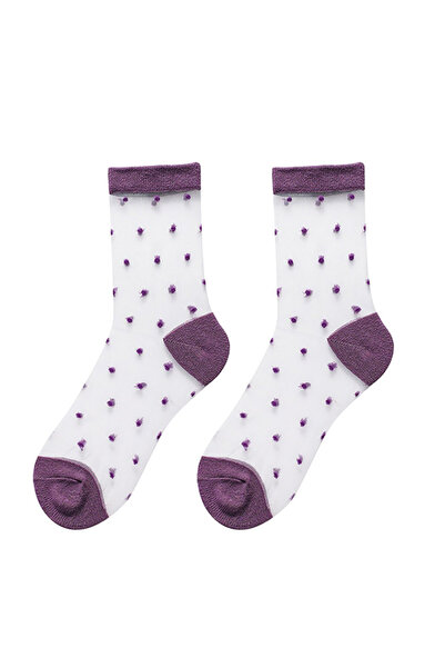 EFAYN.RO Women's socks, transparent, delicate, reinforced heel and toe, with ...