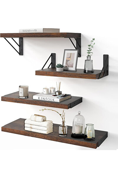 Yoawllty Floating Shelf Wall Wood Shelves, Wall Decor Storage, Display Mounte...