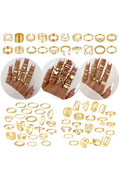 Ervalina مجموعة من 5 خواتم مزخرفة بأشكال متنوعة (شحن مختلط)