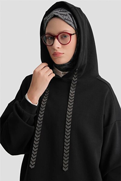 Armine Kapüşonlu Sweat Siyah