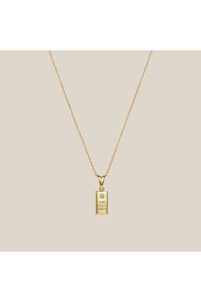 ALTINTAŞ KUYUMCULUK Taşlı Külçe Altın Kolye