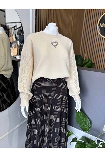 Butik ekose şifon etek