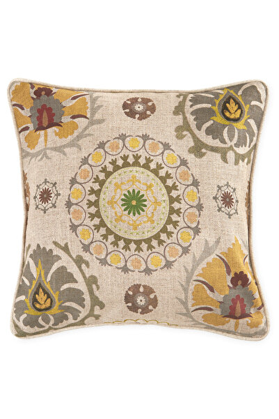 DECOMEX Decorative pillow LOROS ETNICO 50x50cm cream, green, yellow