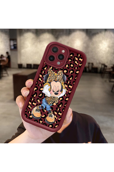 Hontinga حافظة هاتف من مادة السيليكون مقاومة للصدمات بنمط ميكي متوافقة مع هات...