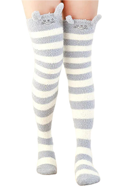 EFAYN.RO Women's socks, long over the knee model, warm and accessorized, size...