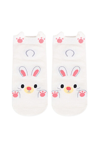 EFAYN.RO Women's socks, soft and fine, animal print, size 36-42, white, EFAYN