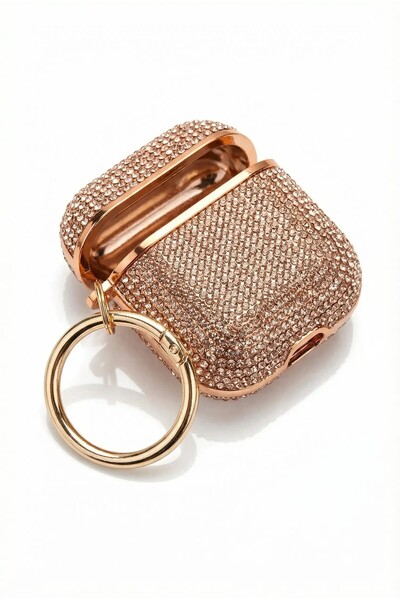 G-NEXT (متوافق مع Airpods 4) غطاء حماية لامع لسماعات الأذن مزود بحلقة مفاتيح