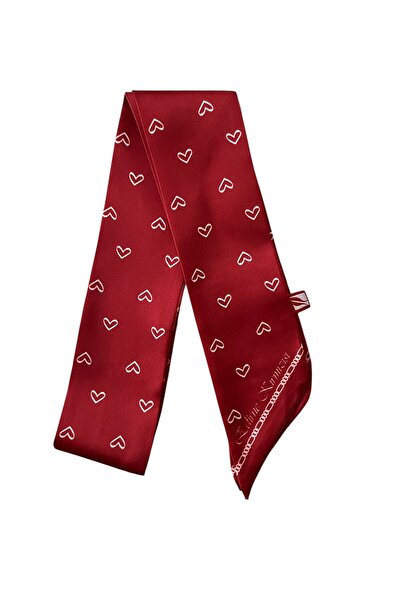 EDİRNE KIRMIZISI Dar Fular Kalp Kırmızı 6x110 cm