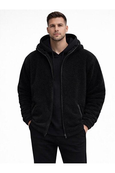 WENMİNG Men's Regular Fit Full Zip Thick Plush Jacket