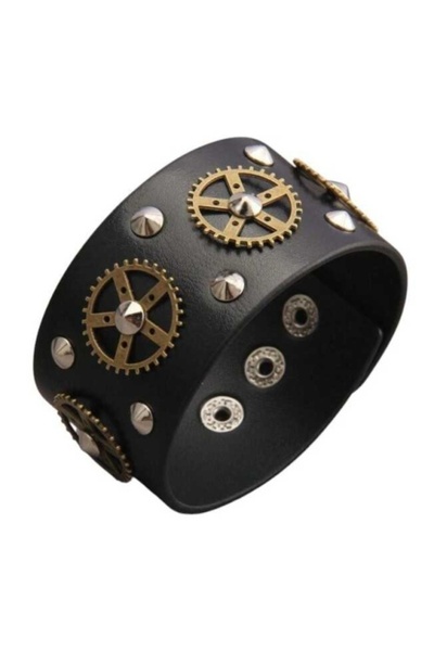 OutfitModa Brățară punk din piele lata