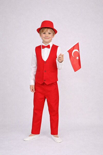 NACAR STORE ملابس عرض للأولاد، طقم 23 أبريل، سترة وقميص وبنطلون وربطة عنق