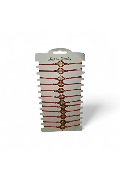 NoNameStore7 Set of 12 martisoras, Bracelet type, Adjustable size, Red string