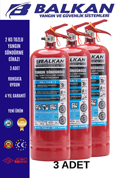 BALKAN YANGIN VE GÜVENLİK SİSTEMLERİ 2 KG YANGIN TÜPÜ TÜVTÜRK UYUMLU TSE CE B...