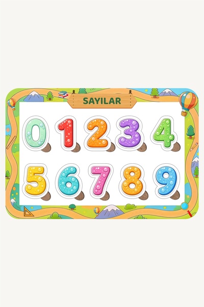 NCPUZZLES Wooden Numbers Turkish Educational and Learning Puzzle