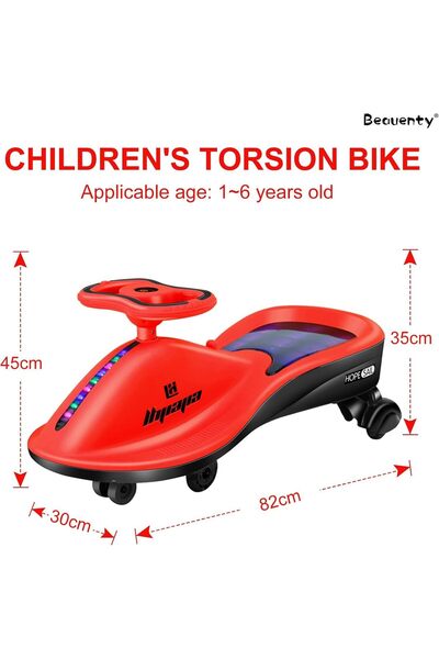 Leno Twister Car for Kids Without Pedals – Plasma Scooter with LED Lights – S...