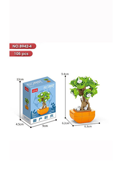 synshop Sukulent Green Cashmere Plant Saksı Çiçek Dekor 105 Parça Bricks Yapı...