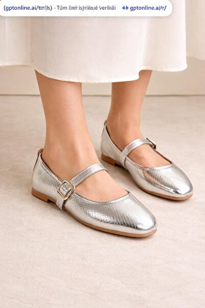 MODAONN Balerini de damă cu cataramă aurie și curea