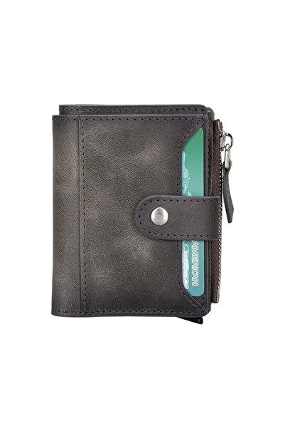 BUDİ HOME Leather Wallet and Card Holder, Mechanized, 10 Card Compartments, E...