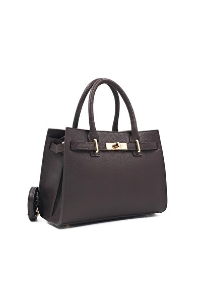 Posete Fagaras Louise Leather Purse - Dark Brown, Genuine Leather Office Bag,...