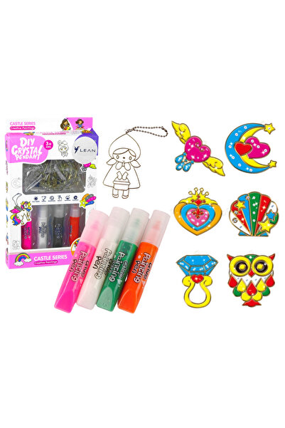 Three top online Pandantive pictate în vitralii, vopsea solidificatoare, 6 buc.