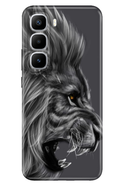 TECNO Infinix Hot 60 Pro+ Plus Case Colorful Silicone Printed Tpu Black Lion