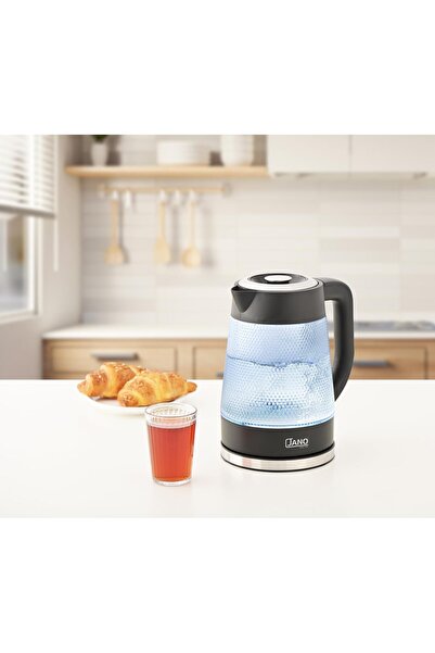 JANO Electric Water Kettle 2200W from JANO, Glass Body, 1.8L, Black, Model JN...