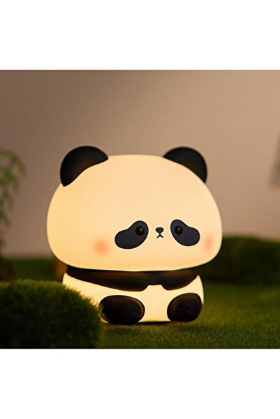 HEPBİMODA Sevimli Panda LED Gece Lambası, Şarj Edilebilir, Dokunmatik Kontrol...