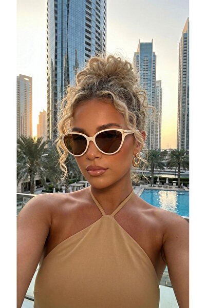 JULIANO Morgan White-Brown Sunglasses