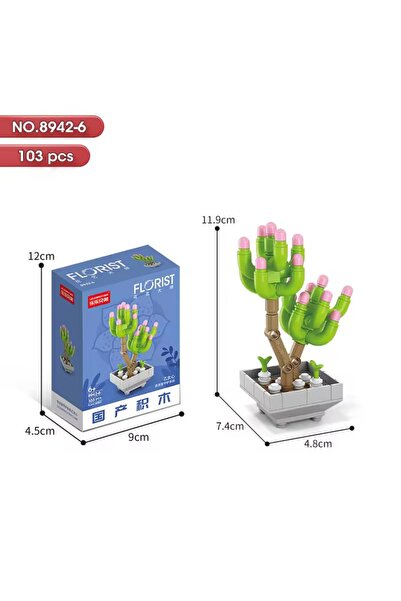 synshop Sukulent Sedum Pachyphyllum Saksı Çiçek Dekor 103Parça Bricks Yapı Bl...