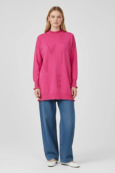 Invee Viskon Triko Tunik - Fuşya