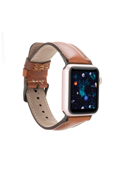 PLM ساعة متوافقة مع سوار جلدي 38-40-41 ملم RTST2EF أسمر ضارب للصفرة