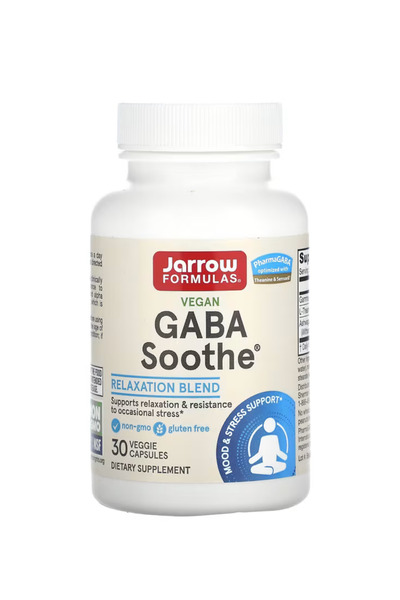 Jarrow Formulas GABA Soothe - 30 Caps - Focus, Relaxation & Resistance to Str...
