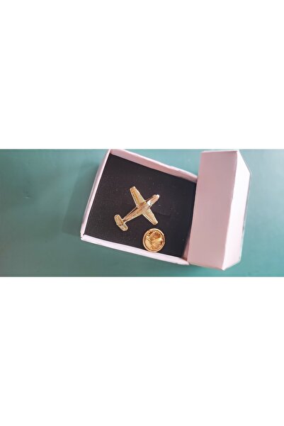 Butenin Atölyesi Uçak rozeti, Gold renk, 1 adet