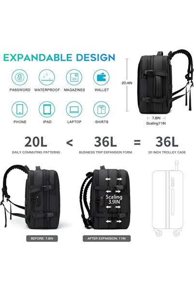 BANGE Backpack with Anti-Theft Vacuum Compression Travel Backpack