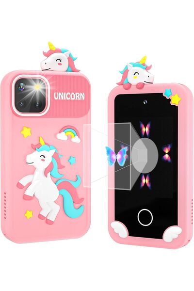 Maanys هاتف ذكي للأطفال مزود بكاميرا مزدوجة، وألعاب هاتف للأطفال الصغار مع أل...