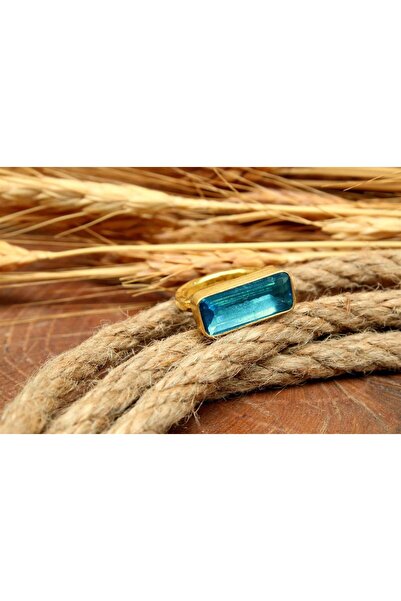 alpsilverart 925 Ayar Gümüş Mavi Topaz Taşlı Yüzük | El İşi Otantik Kadınlar ...