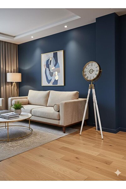 GÜL KONSEPT TRİPOD AHŞAP AYAKLI(BEYAZ) 40 X40 DEKORATİF SAAT