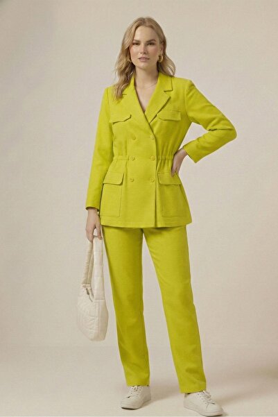 FTZ WOMEN Women's Linen Suit Fat Green 31168