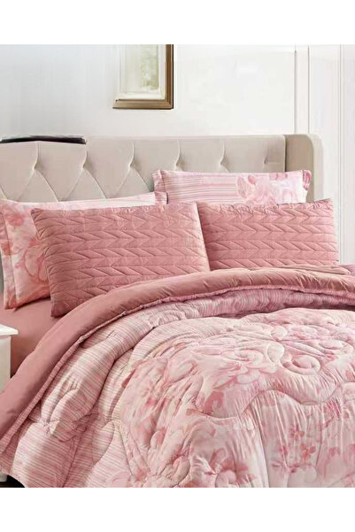 genric Set of 6pc Floral Comforter Set 240x260cm Quilted Comforter 2 Pillowsh...