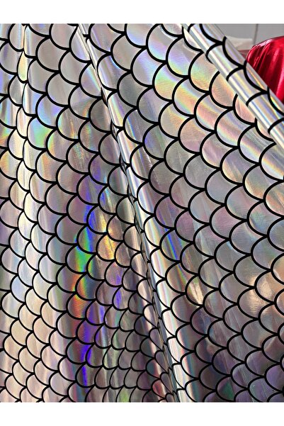 BÜKE TEKSTİL Deniz Kızı Kumaş Parlak Lame Hologramlı