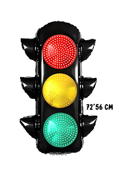 parti pera Trafik Lambası Folyo Balon Araba Yarış Temalı Uyumlu 72*56 cm