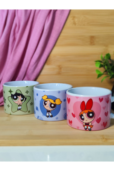 kuttuushop Powerpuff Girls 3'lü Arkadaşlık Bestfriend Kupası Küçük Bardak Kah...